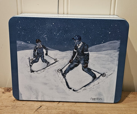 I sin fars skispor, boks