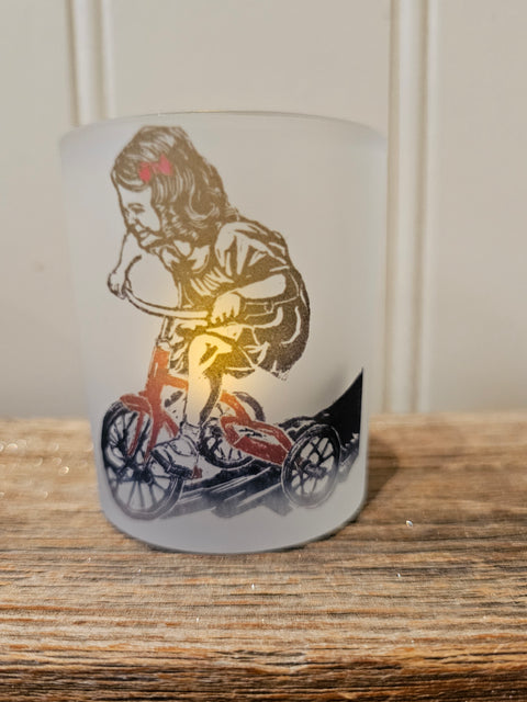 Telysholder Den første sykkelen