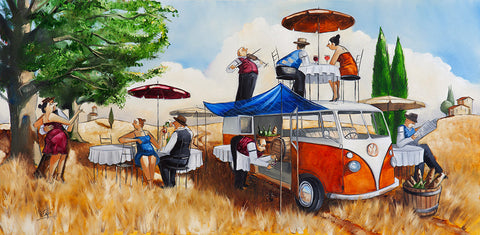 La travelling restaurant, giclée trykk