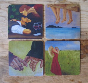 Inga-coasters, 9x9cm, hand made by Åry Trays