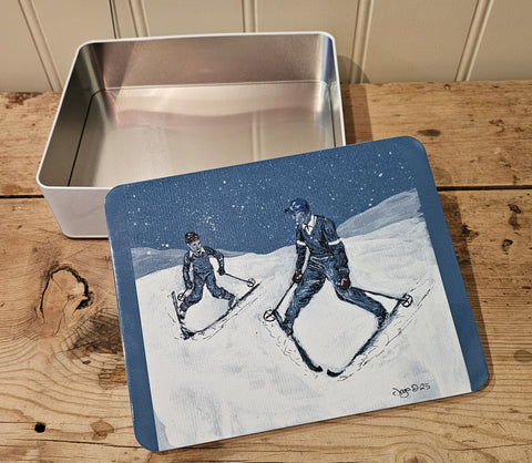 I sin fars skispor, boks