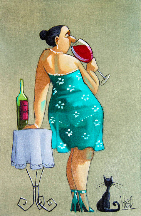 Woman in green dress