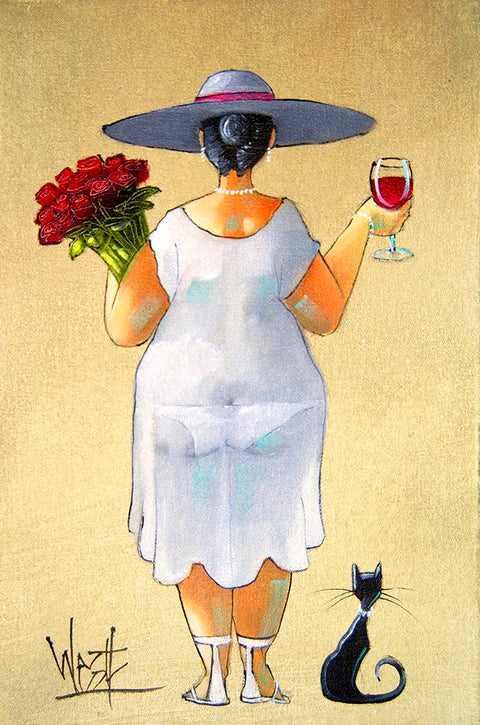 Lady in white dress