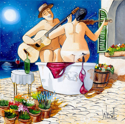 Musicians bathing