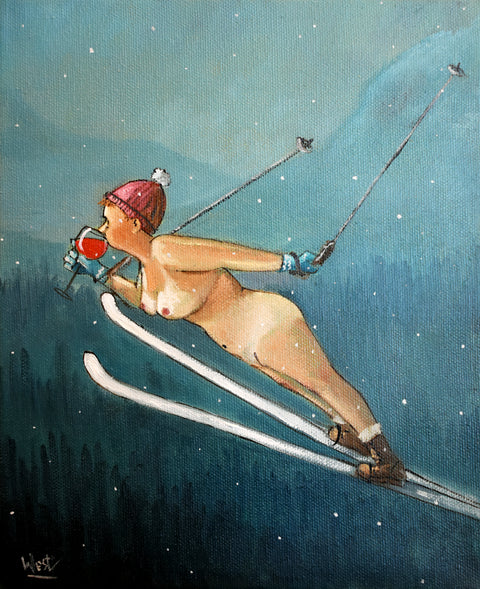 Øver til ski-VM, giclée trykk