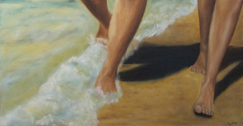 Sand between our toes