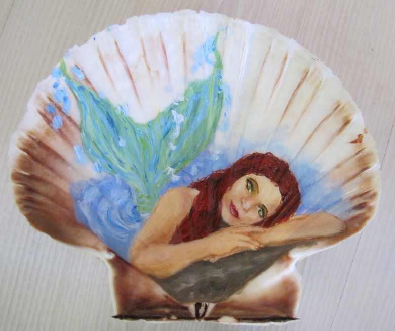 oil paint on shell