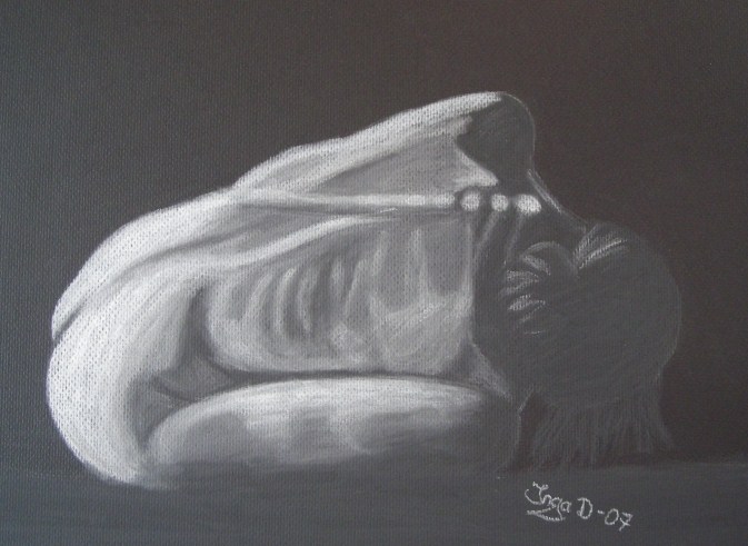 pastel drawing, 45x55,5cm, kr 3 000,-