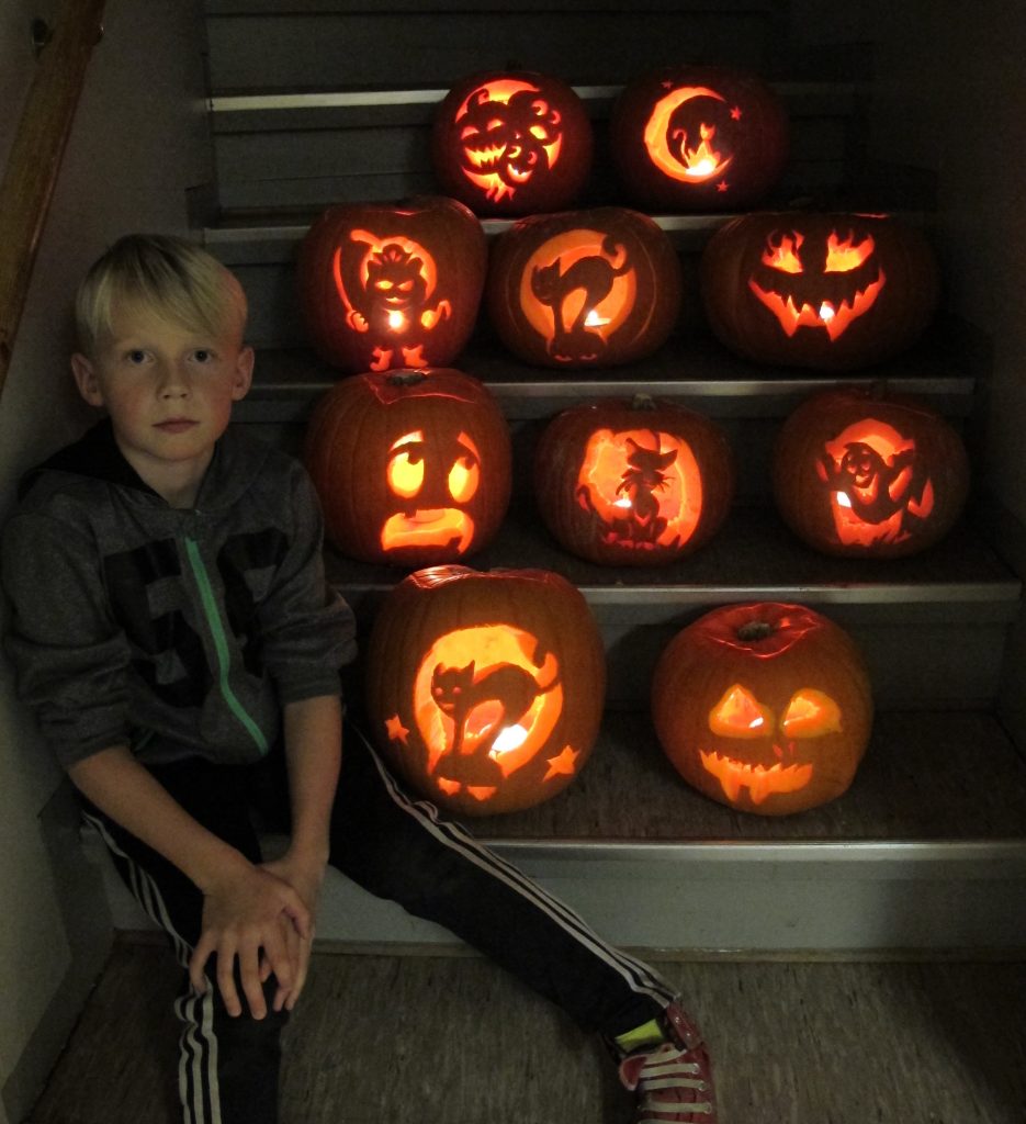 Some of the pumpkins made by the people at Meldal Garden Association